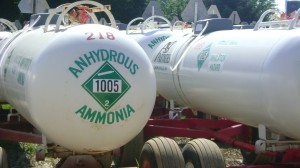 Anhydrous tanks in lot