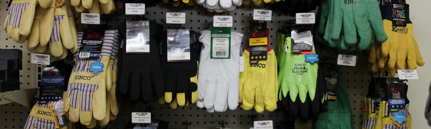 Row of work gloves