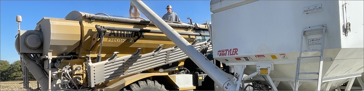 Grain semi being filled.