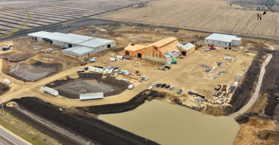 New Ag Partners Agronomy Center under construction, 2620 County Rd 6 SW, Stewartville, MN 55976. Photo taken April 2026.